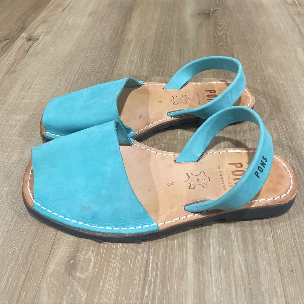 Pons Abarca Aqua Leather Slingback Sandals - Women 8